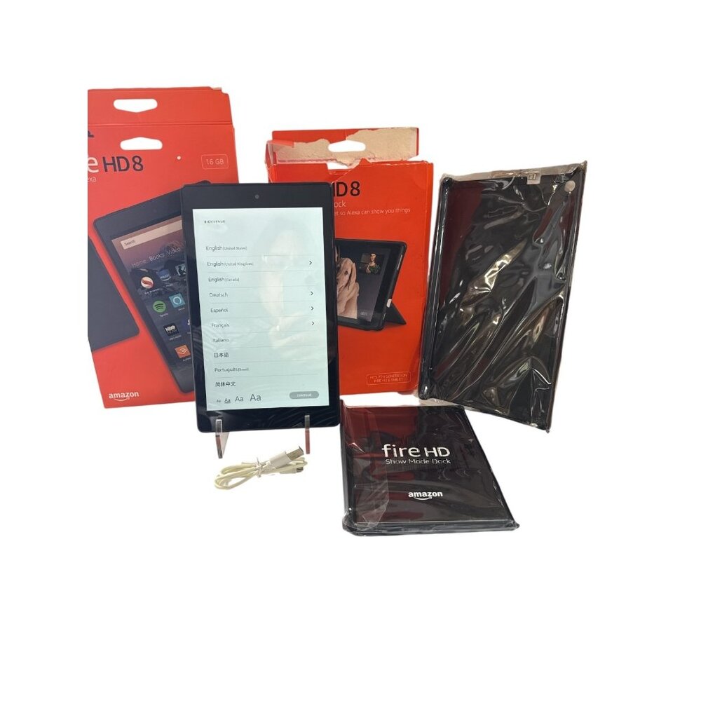 Amazon Fire HD 8 (8th Generation) 16 GB, Wi-Fi,Black ‎ w/ show mode dock